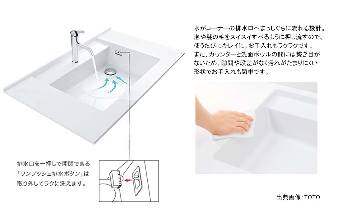 泡や髪の毛がスイスイ流れる「すべり台ボウル」